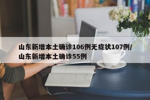 山东新增本土确诊106例无症状107例/山东新增本土确诊55例