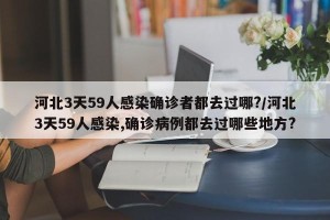 河北3天59人感染确诊者都去过哪?/河北3天59人感染,确诊病例都去过哪些地方?